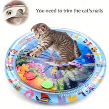 Thickened Water Sensor Play Mat For Pets, New Sensory Water Play Mat For Cats, Cooling Mat For Cats, Water Sensor Mat For Cats Dogs Cool Comfort Inflatable Tummy Time Water Mat