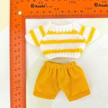 Doll Striped Sweater Set: Cute And Comfortable Striped Sweater And Pants, Suitable For All Labubo Dolls, Available In Multiple Colors. - Multicolor - View 5