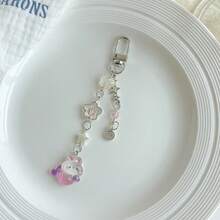 1 pieza Lindo conejo e insecto decorativo cadena, llavero/cordón, estilo dulce para mujeres/niñas - Multicolor - Ver 7