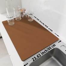 1 件纯色滴干垫，防滑吸水耐磨咖啡机垫，柔软硅藻土排水垫，排水垫，咖啡垫，酒吧餐厅垫，宠物垫，餐具垫，浴室垫，餐桌装饰台面垫，家庭厨房用品