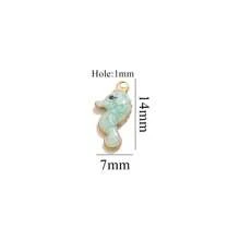 20pcs Stainless Steel Fashion Colorful Cake Seahorse Star Crab Small Pendant Tail Chain Pendant DIY Necklace Bracelet Jewelry Accessories Making
