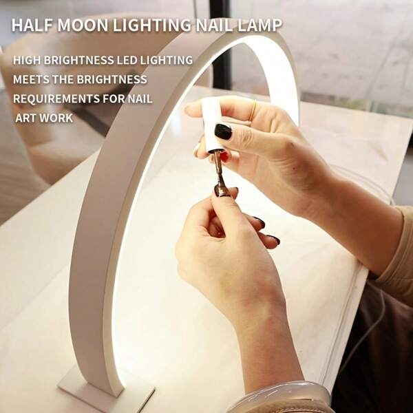 Halbmond-förmige Nagellampe, LED Nagellampe, Nagelstudio Augenbrauen Spa Tischlampe, weiß