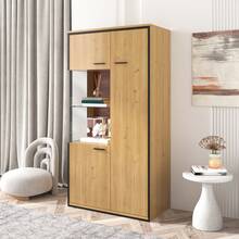 Mobile TV moderno, effetto bianco e legno, 180 x 50 x 38 cm, design minimalista