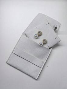 Pochette à bijoux en microfibre haut de gamme - fermeture à pression, cordon coulissant et design à rabat avec organiseur de boucles d'oreilles. Organisateur de rangement pour femmes, essentiels de voyage, fournitures scolaires, dortoir - Multicolore - Voir 8