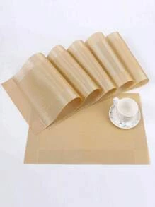 4 قطع/6 قطع ألواح مائدة مستطيلة من البي في سي، قابلة للاستخدام من الجانبين، بتصميم أوروبي إبداعي كبير، قابلة للغسل، ديكور المنزل وغرفة الطعام، مقاومة للتآكل والانزلاق والحرارة وعدم الاحتراق، ديكور طاولة الشاي والمنزل، حصيرة الطبق والكوب، ديكور طاولة الطعام، طراز شمالي أحادي اللون