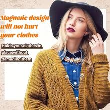 2/3/4/6/8/10/12pcs Magnetic Waist Cincher Clips, Adjustable T-Shirt Hem Clips, Perfect Fit, Metal Snap Buttons, Available In White/Gold/Black