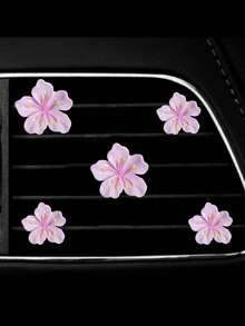 5pcs Cherry Blossom Car Air Vent Clips, Car Accessories Floral Air Vent Decorations - Multicolor - View 11