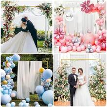 1 zestaw 300*300 cm kwadratowa metalowa rama łuku balonowego, łuk ślubny, dekoracja ceremonii, prostokątny stojak na tło, odpowiedni na rocznicę, wesele, przyjęcie urodzinowe, baby shower, ogłoszenie płci dziecka, wystrój domu i ogrodu (drobne zadrapania, prosimy nie kupować, jeśli to przeszkadza). - Złoto - Zobacz 6