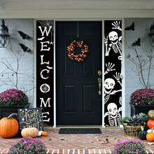 1 件卡通万圣节对联，卡通鬼头骨设计对联，适合万圣节派对，节日派对，家居装饰，最适合万圣节装饰对联秋季装饰房间装饰秋季装饰 - 彩色 - 查看 6