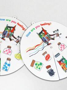 hoojojo 1 Peça Rotator de Monstro Emocional, Recursos Didáticos em Feltro, Jogo de Expressão de Vocabulário de Humor, Montessori, Adereços Interativos, Atividades em Sala de Aula, Trabalho em Equipe, Ferramentas de Ensino, Presentes de Feriado, Reuniões de Festa, Família, Sala de Aula, Classe.