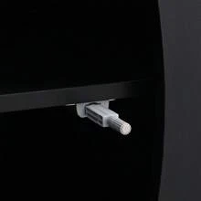 Sairedel Credenza moderna a quattro ante con strisce verticali e ripiani regolabili, unica e funzionale, ideale per soggiorno e sala da pranzo (nero)