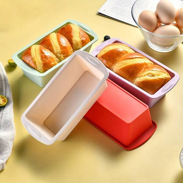 2 piezas Bandejas de horno rectangulares de silicona, antiadherentes y de fácil liberación. Moldes de silicona suave para hornear pan, moldes para pan, sartén para tostadas, moldes para brownies, moldes para pasteles, accesorios para el horno y la cocina
