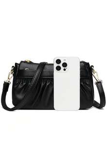 Women's Vintage Handbags And Purses Retro Design Female Shoulder Crossbody Bags For Women Light Soft Pu Leather Travel Bag - Black - View 9