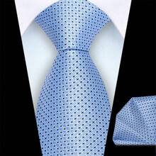 2 件 8 厘米宽 1200 针条纹格子领带和口袋巾套装，高品质经典时尚商务休闲领带套装，适合男士、婚礼、圣诞节、派对的礼物