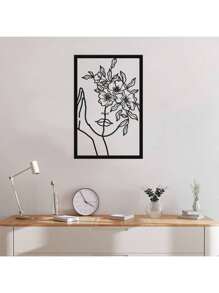 1pc 30*45cm Abstract Woman Line Pattern Metal Decorative Wall Art Hanging, Personalized Art Wall Decor, Suitable For Home, Living Room, Dining Room, Bedroom, Bathroom, Valentine's Day Gift