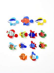 1/5 piezas Decoración de vida marina pintada a mano de cerámica esmaltada multicolor, apta para manualidades DIY como colgantes, collares, pendientes, llaveros, correas de teléfono como regalos para familiares, parejas y amigos