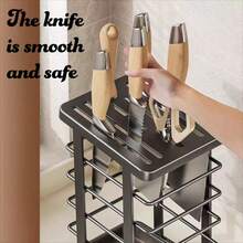 1pc Multipurpose Kitchen Knife Holder, Organizer & Drainer Set - Multicolor - View 6