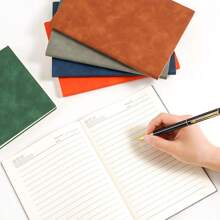 1 pieza Cuaderno de piel personalizado A5, libreta de negocios minimalista, libro de notas con cubierta suave y delicada para oficina, reuniones y notas, útiles escolares, vuelta al cole