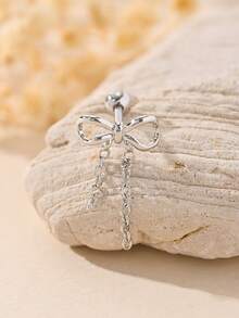 1 件蝴蝶锆石耳钉，精致百搭的简约耳环穿孔珠宝，316L 不锈钢螺丝柱圆球，多种款式可选 - 帶鑽星星吊墜款-銀色 - 查看 16