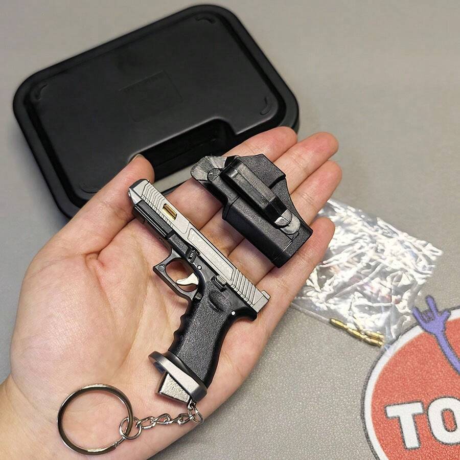 High Quality Micro G34 Keychain Sset, Very Cool Guns Shape Model Gift Collection Options For Men Adult - 灰色 - 查看 1