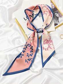 1 件女士马车印花时尚风格真丝围巾头巾、发带、头带非常适合装扮您的外观
