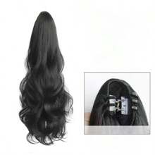 1pc 50cm Extra Long Natural Curly Wig, Wave Wig Extension With Claw Clip, Long Hair Styling Accessory, Korean Big Wave Fashion Hair Accessories Elegant Hair Clip Elegant Hair Claw Fall Winter For Vacation Outfits Woman