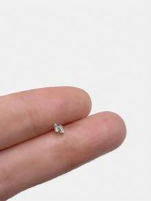 EleRunis 1PC 925 Sterling Silver Dainty Prong Setting Stud 18K Gold Plated Cartilage Helix Tragus Piercing Hypoallergenic Earring Jewelry Gift For Women Girls Daily Wear Wedding Party Engagement - Silver - View 7