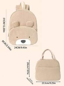 Conjunto de mochila personalizada para niños 2026 | Mochila con diseño de oso lindo + lonchera | Bordado de nombre personalizado | Adecuado para niños y niñas de 3 a 5 años, regalo para jardín de infantes - Multicolor - Ver 5