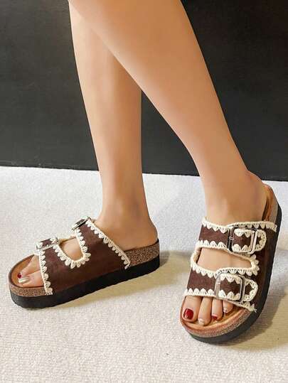  Revreal Boho-Chic Platform Sandals With Contrast Stitching – Laidback With An EdgePreppyCollegeBohemianResortFashionBeachCasualOutdoorCutePearlSummer