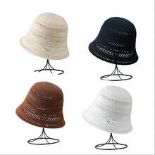 1 件女士夏季时尚镂空编织渔夫帽，户外轻便宽边针织太阳帽，休闲百搭 - MZ3064 - 查看 6