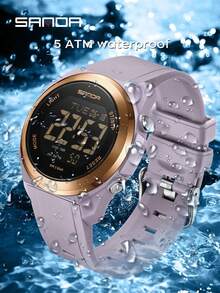 SANDA. SANDA Top Brand Unisex Luxury Men's LED Digital Sport Watch, Casual Fashion Women's Watch, Military Multi-Function Chronograph Alarm Outdoor Waterproof Men's Wristwatch - Black - View 2