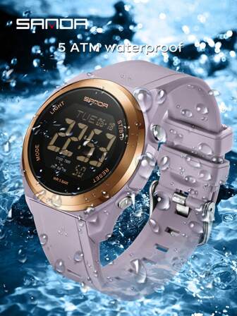 SANDA. SANDA Top Brand Unisex Luxury Men LED Digital Sport Watch Leisure Fashion Lady Watch Military Multifunctional Timing Alarm Outdoor Waterproof Men's Wristwatch