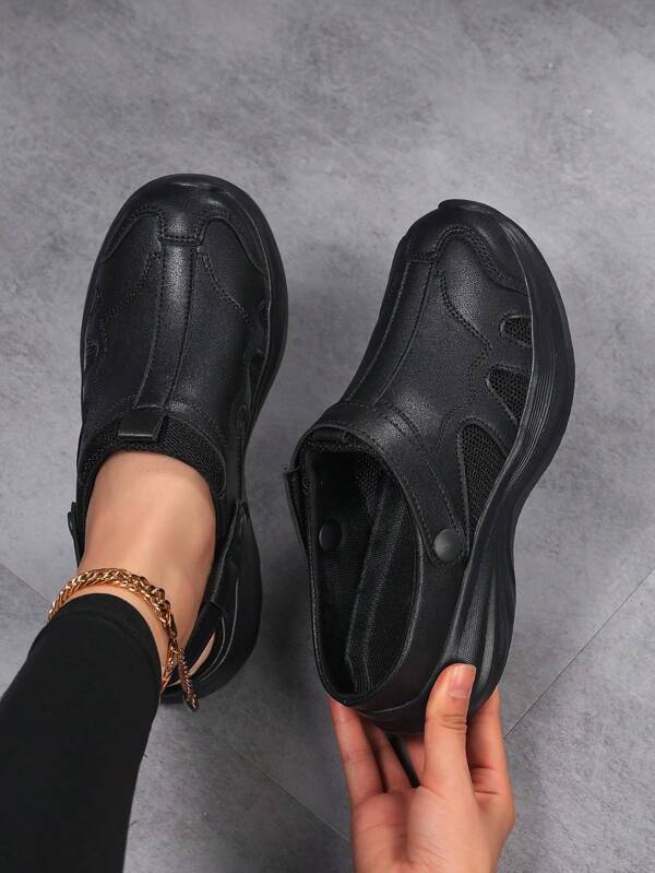 Babuchas de punto y malla para mujer, sandalias casuales cerradas de dedo, ligeras y transpirables, cómodas, tallas del 35 al 43