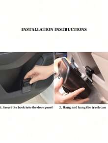 1pc Car Mounted Garbage Bin Hanging Car Decoration Garbage Bin Car Interior Storage Cleaning Garbage Bin Car Mounted Storage Waterproof Car Accessories - Multicolor - View 3