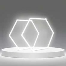 12-Pack LED Hexagon Garage Light: 12700LM Car Detailing Shop Light, DIY Splicing Ceiling & Wall Decor Lights, For Workshop Basement Gym Warehouse Bar Gaming Room (12-Packs) - trắng - Xem 1