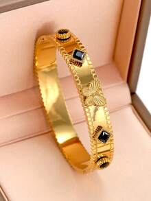 Vòng tay bướm bằng thép không gỉ mạ vàng 18k thiết kế mới, phù hợp để đeo hàng ngày, phong cách Boho Chic, khảm Cubic Zirconia nhiều màu, trang sức vàng sang trọng được cá nhân hóa hào phóng, bộ trang sức đeo tay cho đám cưới, quà tặng cho bé gái, phụ nữ, mẹ, người thân, bạn bè, đám cưới đẹp, sinh nhật, ngày của mẹ, bạn gái, ngày lễ tình nhân - Nhiều màu - Xem 5