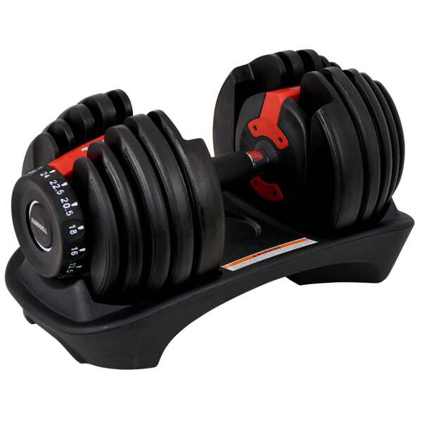 Advwin Advwin 24KG Adjustable Dumbbell, Single Fast Adjust Gym Exercise Weights With Non-Slip Handles For Cardio Training And Fitness, Home Gym, Black