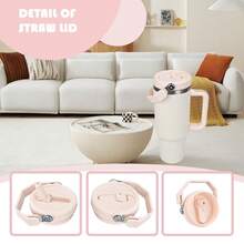 1 件 40 盎司杯盖带手柄翻盖吸管盖适用于 40 盎司杯子，防溅、防漏、防溢吸管盖替换件，可重复使用杯盖带手柄翻盖 - 彩色 - 查看 6