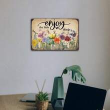 Ykfss Funny Garden Signs Outdoor Wall Decor For Patio Metal Signs For Outside Porch Tin Signs Enjoy Things Sign Garden Decorative Plaque Farmhouse Kitchen Flower Hanging Sign 8x12 Inch