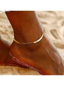1 Pezzo Esclusiva Catena da Caviglia a Forma di Osso di Serpente in Acciaio Inossidabile, per Donna, Accessorio di Moda, Regalo da Viaggio, Spiaggia