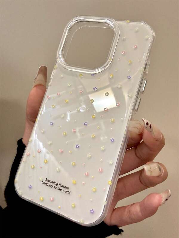 Ins koreanischer süßer vollflächiger Macaron Blumen Polka Punkt Handyhülle kompatibel mit iPhone 16 15 14 13 12 11 Pro Max 14 15 16 Plus Ästhetik glänzende stoßfeste Rückseite