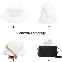 Sombrero de cubo reversible unisex para la playa y la pesca - Blanco - Ver 10