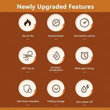 Hailicare Essiccatore per scarpe pieghevole con protezione UV, asciugatura rapida, controllo intelligente della temperatura costante, deodorizzatore portatile con funzione di temporizzazione automatica per uso domestico [Spina di tipo C standard europeo]