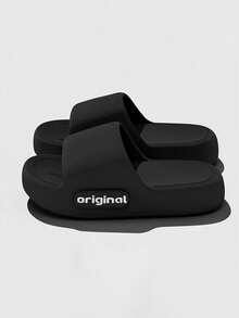 Women's Home Slippers Simple Non-Slip Slippers Simple Casual Style Sandals Indoor Bathroom Home Ladies Sandals Slippers Black Shoes - Black - View 3