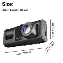 三通道 1080P 全高清行车记录仪，双镜头，2 英寸显示屏，循环录制，不含 SD 卡 - 黑色 - 查看 5