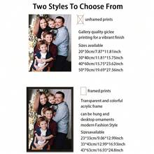 1 pieza, Foto personalizada, Marco de madera y plexiglás pulido, Póster personalizado de historia de amor de otoño, Adecuado para parejas, Perfecto para familias, parejas, recuerdos de mascotas y un regalo perfecto para aniversarios