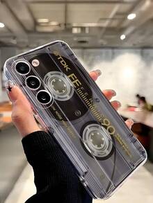 1个卡带/唱片透明软手机壳，兼容三星Galaxy A04e/12/A13/A14/A34/A50/A52/A53/A54/S21/S22/S23/S24/S25/S25 Ultra，2D图案设计 - 無色 - 查看 8