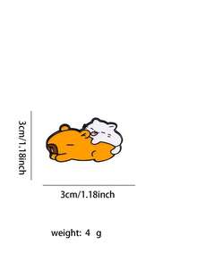 1 件可爱水豚金属别针，多功能服装配饰和包袋别针背包适用于学校办公室配饰衬衫夹克珠宝圣诞节万圣节衣服别针有趣的教师礼物万圣节配饰教师节服装配饰包饰 - E - 查看 3