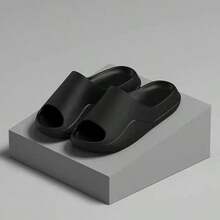 Chancletas de verano de material EVA, sandalias antideslizantes y duraderas para hombres para usar dentro y fuera del baño - Negro - Ver 4