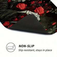 1 pieza Felpudo absorbente con estampado de esqueleto de Halloween para encimeras de cocina, tazones, platos, con alta absorbencia que oculta las manchas, con respaldo de goma, estera multifuncional para cafeteras, escurreplatos, utensilios de cocina